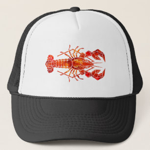 Rode veelhoekige kreeft trucker pet