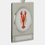 Rode veelhoekige kreeft verzilverd banner ornament (Rechts)