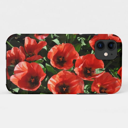 Rode veertulpen Case-Mate iPhone case (Achterkant (horizontaal))