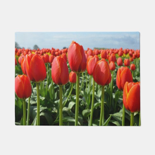 Rode veertulpen deurmat (Voorkant)