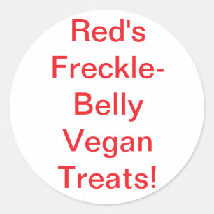 Rode vegan buik sproeten Hankamer Artjunkhaus plez Ronde Sticker