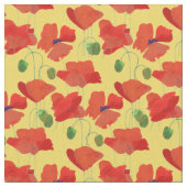 rode veld papavers op goudgele stof (Close Up)