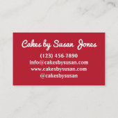 Rode Velvet Cake Slice Bakkerij gebak Bake Shop Ca Visitekaartje (Achterkant)