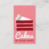 Rode Velvet Cake Slice Bakkerij gebak Bake Shop Ca Visitekaartje (Voorkant)