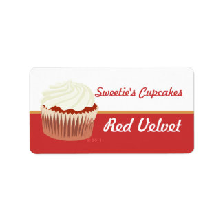 Rode Velvet Cupcake Labels