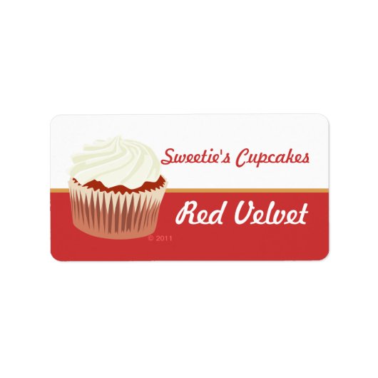 Rode Velvet Cupcake Labels (Voorkant)