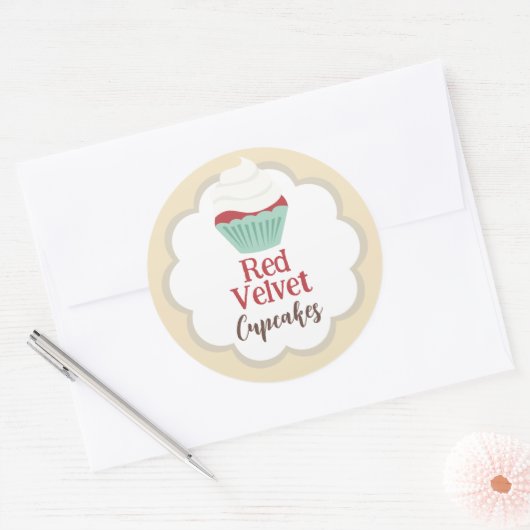 Rode Velvet Cupcake Scallop Label (Envelop)