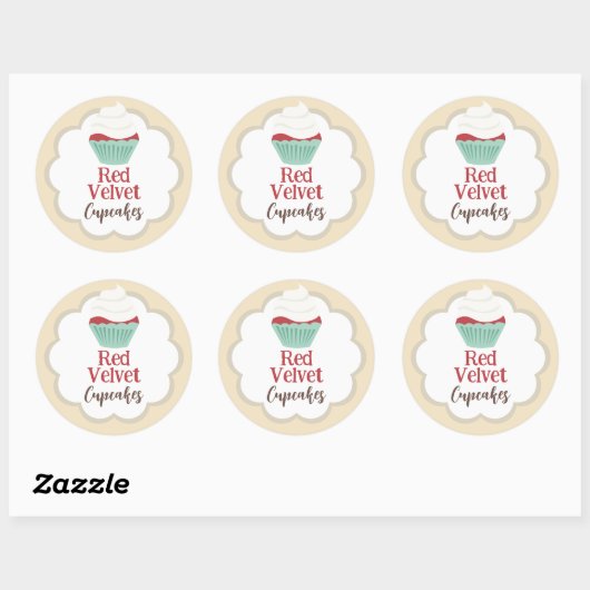 Rode Velvet Cupcake Scallop Label (Vel)