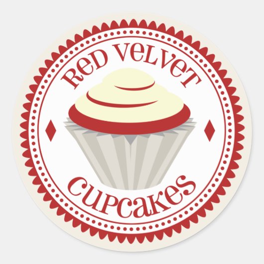 Rode Velvet Cupcakes Sticker (Voorkant)