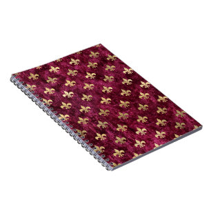 Rode Velvet Fleur De Lis Mardi Gras Orleans Patroo Notitieboek