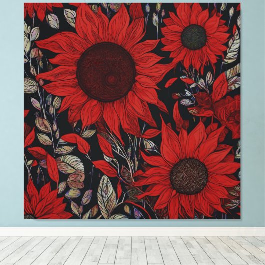 Rode ventilator canvas afdruk (Insitu (Houten vloer))