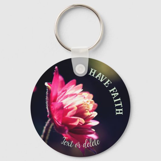 Rode ventilator heeft geloof Inspirerend gepersona Sleutelhanger (Achterkant)