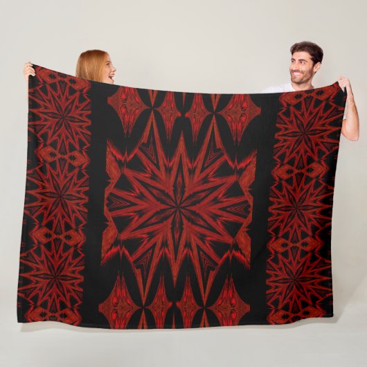 Rode ventilator in het zwart fleece deken (In situ)