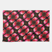 Rode ventilator in zonlicht sluit patroon op theedoek (Horizontaal)