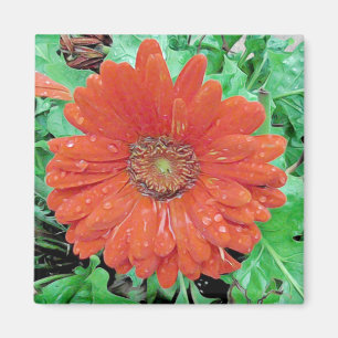  rode ventilator met regendruppels magneet