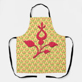 Rode ventilator op Abstract Bloem Geel Schort (Voorkant)