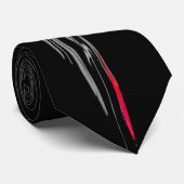 Rode ventilator op zwarte en grijze achtergrond stropdas (Opgerold)