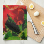 Rode ventilatorkracht theedoek (Quarter Fold)