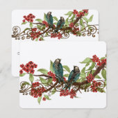 Rode ventilatortak  vogels weddenschap RSVP Kaartje (Voorkant / Achterkant)