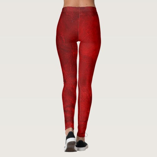 Rode Verdrietige Lederen Leggings (Achterkant)