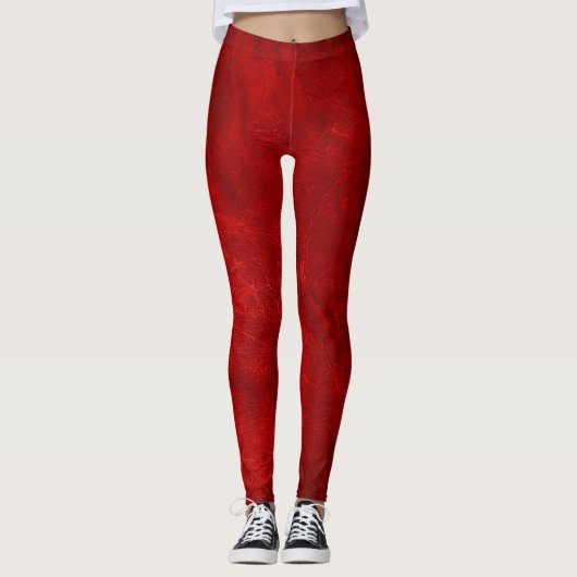 Rode Verdrietige Lederen Leggings (Voorkant)