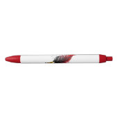Rode veren pen met gouden penpunt (Voorkant)
