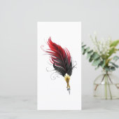 Rode veren pen met gouden penpunt aankondiging (Staand voorkant)