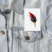 Rode veren pen met gouden penpunt button (Insitu)