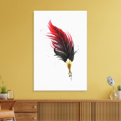 Rode veren pen met gouden penpunt canvas afdruk (Insitu (Woonkamer))