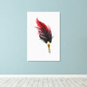 Rode veren pen met gouden penpunt canvas afdruk (Insitu (Houten vloer))