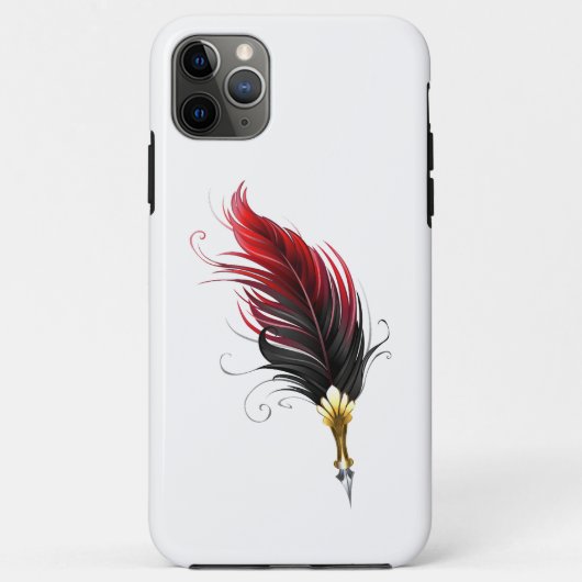 Rode veren pen met gouden penpunt Case-Mate iPhone case (Achterkant)