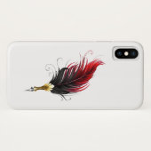 Rode veren pen met gouden penpunt Case-Mate iPhone case (Achterkant (horizontaal))