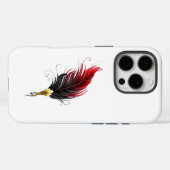 Rode veren pen met gouden penpunt Case-Mate iPhone case (Achterkant (horizontaal))