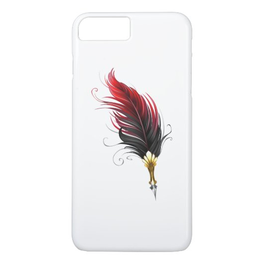 Rode veren pen met gouden penpunt Case-Mate iPhone case (Achterkant)