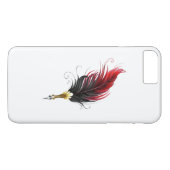 Rode veren pen met gouden penpunt Case-Mate iPhone case (Achterkant (Horizontaal))
