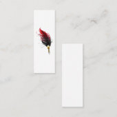 Rode veren pen met gouden penpunt contactkaartje (Voorkant / Achterkant)