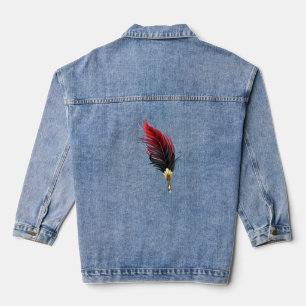 Rode veren pen met gouden penpunt denim jacket