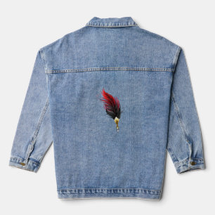 Rode veren pen met gouden penpunt denim jacket
