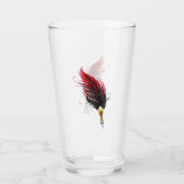 Rode veren pen met gouden penpunt glas (Achterkant)