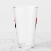 Rode veren pen met gouden penpunt glas (Links)