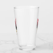 Rode veren pen met gouden penpunt glas (Rechts)