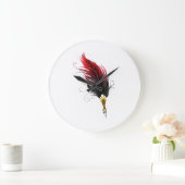 Rode veren pen met gouden penpunt grote klok (Huis)