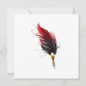 Rode veren pen met gouden penpunt kaart (Voorkant)