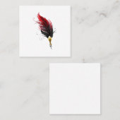 Rode veren pen met gouden penpunt klantenkaartje (Voorkant / Achterkant)