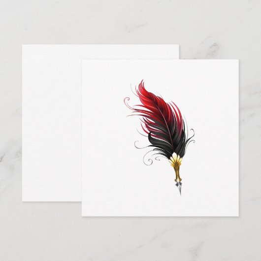 Rode veren pen met gouden penpunt menu (Voorkant / Achterkant)