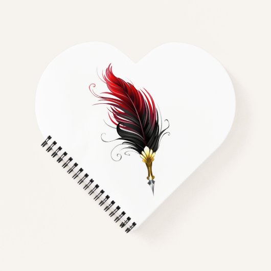 Rode veren pen met gouden penpunt notitieboek (Voorkant)