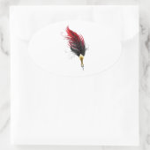 Rode veren pen met gouden penpunt ovale sticker (Tas)