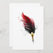 Rode veren pen met gouden penpunt programmakaart (Voorkant / Achterkant)