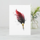 Rode veren pen met gouden penpunt programmakaart (Staand voorkant)