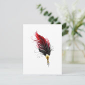 Rode veren pen met gouden penpunt save the date (Staand voorkant)